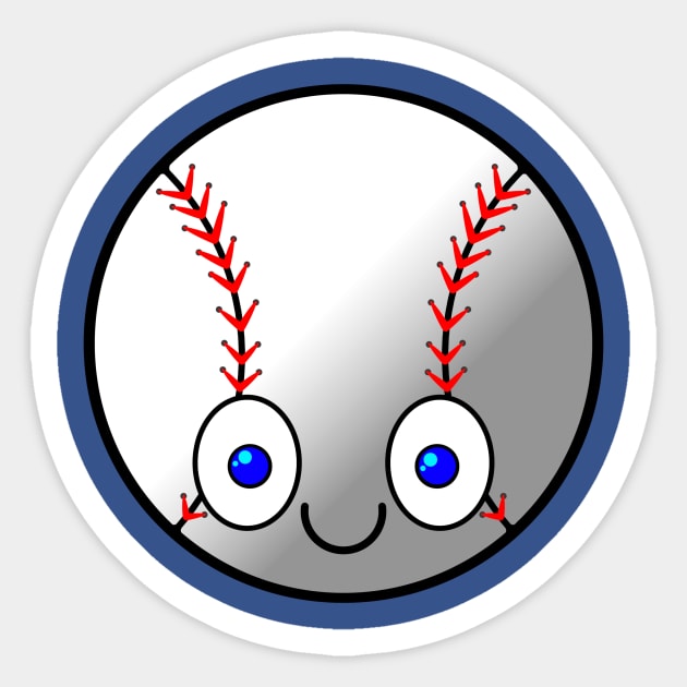 Smiling Baseball Sticker by RD Doodles